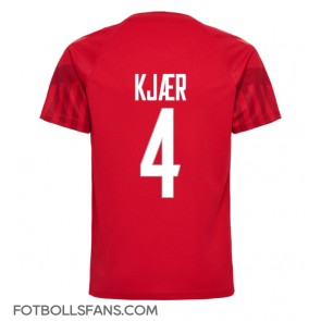 Danmark Simon Kjaer #4 Replika Hemmatröja VM 2022 Kortärmad